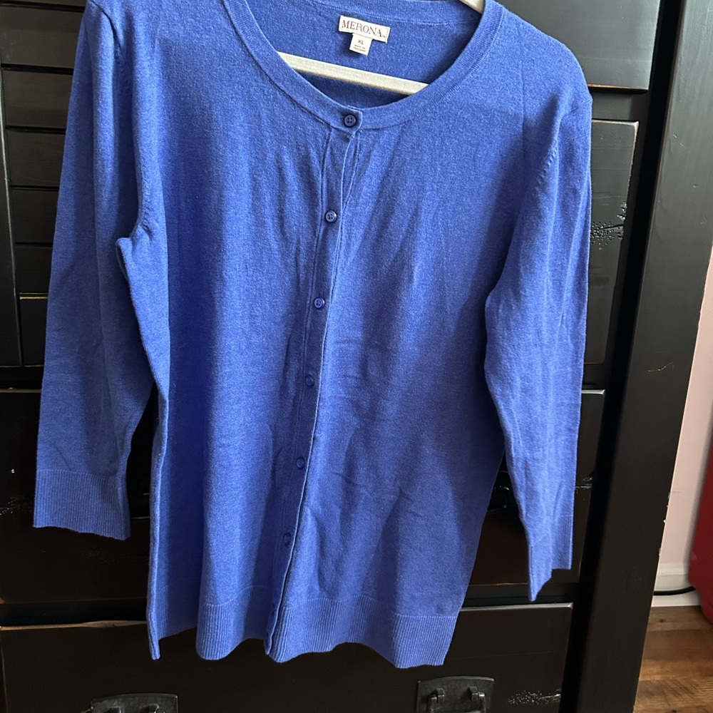 Purple/Blue Button-Up Merona Cardigan